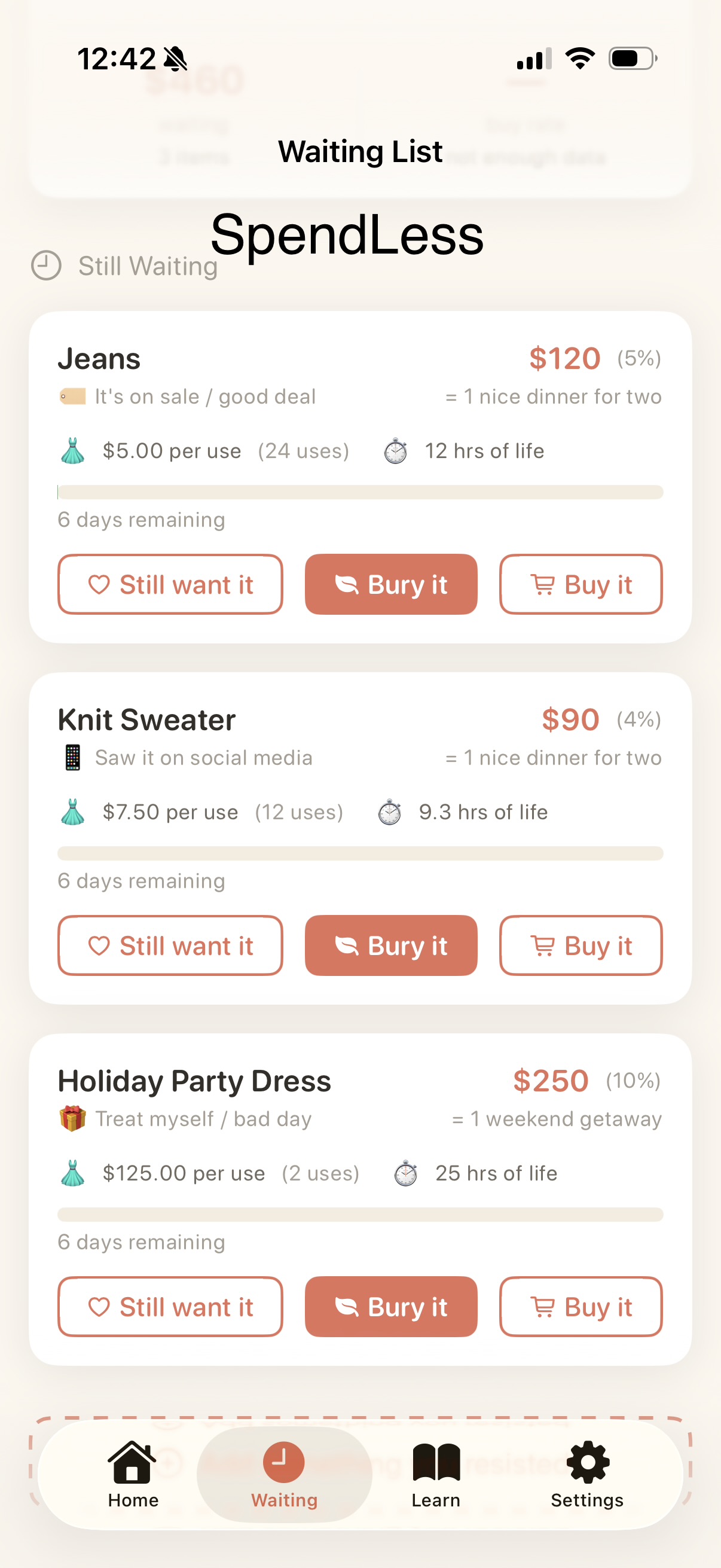 Spendless screenshot 1